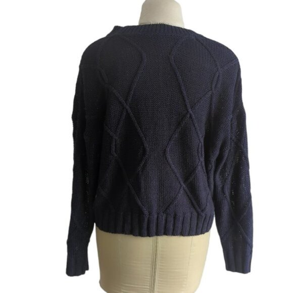 Lord & Taylor Design Lab Cropped Cable Knit Sweater - Picture 2 of 3